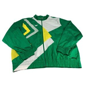 Umbro Premier Track Jacket Green White Yellow Geometric Colorblock Men's XXL‎